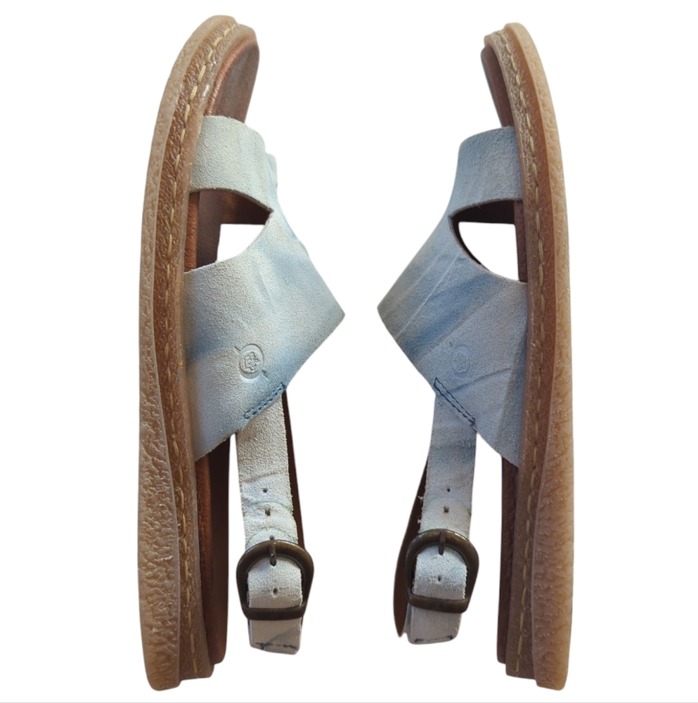 Born Carah Suede Leather Comfort Sandals 7 / 38 Light Blue - Picture 8 of 16